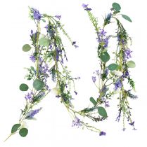 Artikel Romantische bloemenslinger lavendel paars wit 194cm