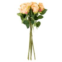 Artikel Kunstmatig rozenboeket met een realistische uitstraling, duurzaam, voor bruiloftsdecoratie, 44 cm, 6 stuks
