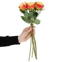 Artikel Kunstrozenarrangement, een tijdloze blikvanger in elk interieur voor een smaakvolle decoratie, 44 cm, 6 stuks
