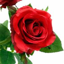 Rode roos kunstrozen zijden bloemen 3st