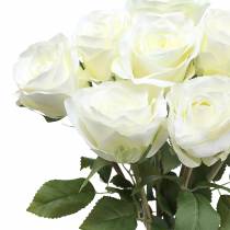 Artikel Decoratieve rozenzijdenbloemen in een bosje crème 36cm 8 st