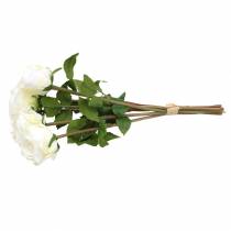 Artikel Decoratieve rozenzijdenbloemen in een bosje crème 36cm 8 st
