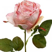 Deco roos roze, bloemdecoratie, kunstroos L74cm Ø7cm