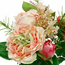 Artikel Boeket van kunstrozen in een bos van roze zijden bloemen boeket