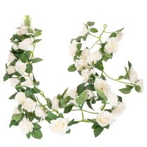 Artikel Kunstmatige rozenslinger met witte bloemen ter decoratie, 170 cm