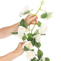 Artikel Kunstmatige rozenslinger met witte bloemen ter decoratie, 170 cm