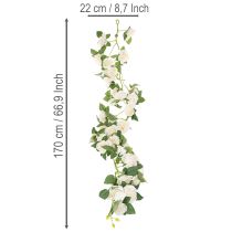 Artikel Kunstmatige rozenslinger met witte bloemen ter decoratie, 170 cm