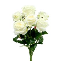 Boeket rozen wit, crème 55cm