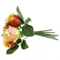 Artikel Oranje rozenboeket Ø17cm L25cm kunstbloemen decoratie herfst bruiloft tafeldecoratie