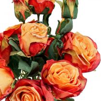 Boeket rozen kunstrozen zijden bloemen oranje 53cm bos