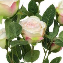 Rozentak, zijden rozen, kunsttak roze, crème L66cm Ø3/5cm