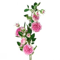 Rozentak zijden rozen kunsttakrozen roze crème 79cm