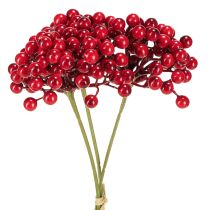 Artikel Rode bessen decoratie kersttak 27cm bos met 3 stuks