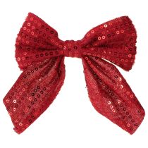 Artikel Rode fluwelen strikken cadeau strikken pailletten 12cm 4 stuks