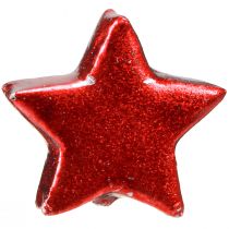 Artikel Rood geschilderde kerststerren Ø2,5cm – 2e keus – 96 stuks