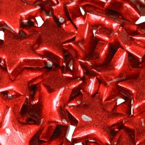 Artikel Rood geschilderde kerststerren Ø2,5cm – 2e keus – 96 stuks
