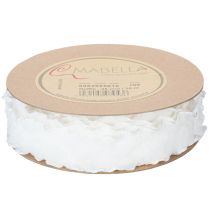 Artikel Wit gegolfd organza lint, decoratief lint, 25 mm breed, 10 m lang