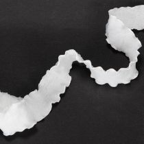 Artikel Wit gegolfd organza lint, decoratief lint, 25 mm breed, 10 m lang