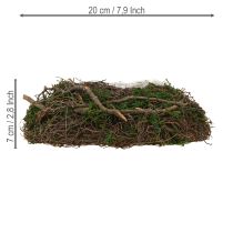Artikel Ronde plantenschaal van takken en mos met folie, Ø20 cm