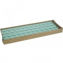 Artikel Rustieke kaarsen stokkaarsen groen gekleurd 350/28mm 4 st