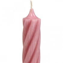 Artikel Rustieke kaarsen stokkaarsen roze gekleurd 350/28mm 4 st