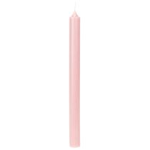 Artikel Rustieke kaarsen, taps toelopende kaarsen, effen kleur roze, 350/28 mm, 4 stuks