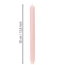 Artikel Rustieke kaarsen, taps toelopende kaarsen, effen kleur roze, 350/28 mm, 4 stuks