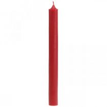 Rustieke kaarsen Hoge kandelaars rood gekleurd 350/28mm 4st