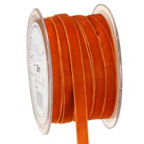 Artikel Fluwelen lint decoratief lint fluweel donkeroranje 10mm 20m