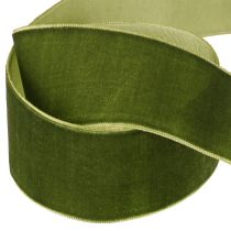 Artikel Fluwelen lint decoratief lint stoffen lint fluweel donkergroen 40mm 8m