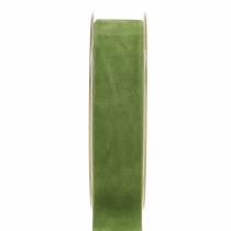 Fluwelen lint groen 25mm 7m