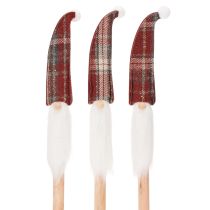 Artikel Kerstelf decoratieve stokjes, Kerstman met vilten muts, 58 cm, 6 stuks