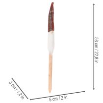 Artikel Kerstelf decoratieve stokjes, Kerstman met vilten muts, 58 cm, 6 stuks