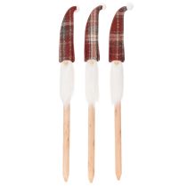 Artikel Kerstelf decoratieve stokjes, Kerstman met vilten muts, 58 cm, 6 stuks