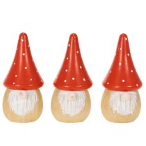 Artikel Mini kabouterfiguurtje, vliegenzwam, tafeldecoratie, 10 cm, 6 stuks