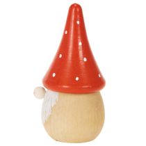 Artikel Mini kabouterfiguurtje, vliegenzwam, tafeldecoratie, 10 cm, 6 stuks