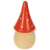 Artikel Mini kabouterfiguurtje, vliegenzwam, tafeldecoratie, 10 cm, 6 stuks
