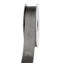 Artikel Satijnlint met mica grijs 25mm 20m