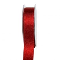Artikel Satijnlint met mica rood 25mm 20m