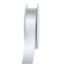 Artikel Satijnlint met mica zilver 25mm 20m