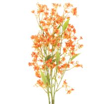 Artikel Kunstmatige orchideeëntak met oranje filigraan decoratie voor de kamer, 110 cm, 3 stuks