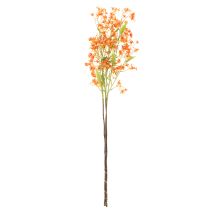 Artikel Kunstmatige orchideeëntak met oranje filigraan decoratie voor de kamer, 110 cm, 3 stuks