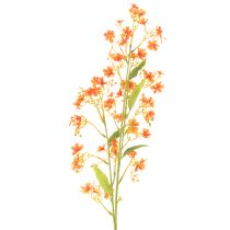 Artikel Kunstmatige orchideeëntak met oranje filigraan decoratie voor de kamer, 110 cm, 3 stuks