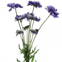Scabious kunstbloem paars H64cm bos met 3st