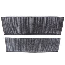 Artikel Kom Ovaal Metaal Zwart Grijs Vintage 32,5/37cm Set van 2