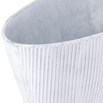 Artikel Ovale metalen schaal in wit zilver 32,5cm/37cm set van 2