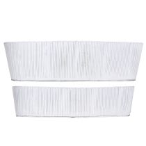 Artikel Ovale metalen schaal in wit zilver 32,5cm/37cm set van 2