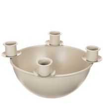 Artikel Kandelaar met 4 houders, moderne adventskrans, beige, 15 cm