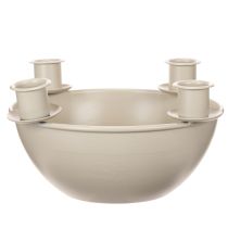 Artikel Kandelaar met 4 houders, moderne adventskrans, beige, 15 cm