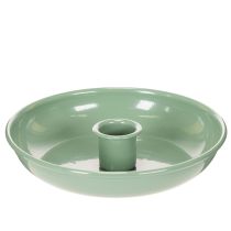 Artikel Groene metalen kandelaar, decoratief, voor smalle kaarsen, 13 cm